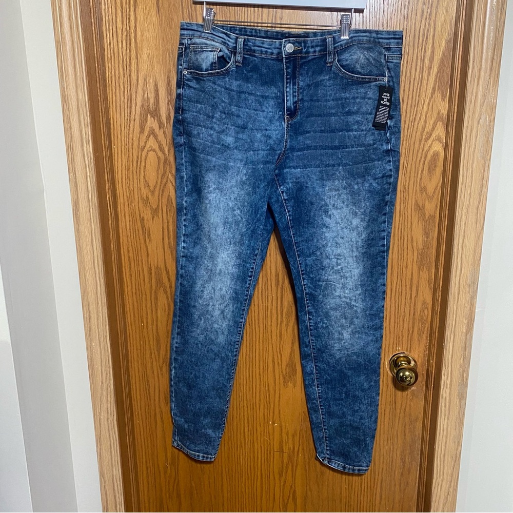 Dark wash acid jeans